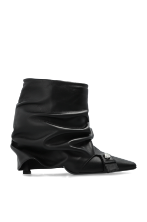 Black Leather ankle boots Mini Robin The Attico - Vitkac AS